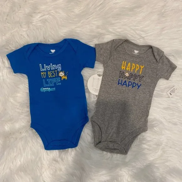 New Koala 4pc. Baby Boy Short Sleeve Onesies Cotton Bodysuits, Size 3-6 months - Picture 3 of 5